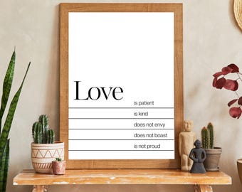 1 Corinthians 13 Love Print | Bible Verse Wall Art (Digital Download)