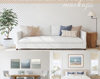 Interior Frame Mockup: Lake House Wall Art (PSD, JPG)