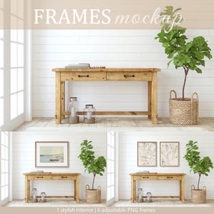 Entryway Frames Mockup: 6 Adjustable PSD PNG Frames (Digital File)