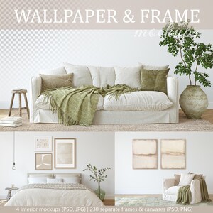 HOME IN TOSCANA wall & frame mockups | Adjustable frames | Blank wall | Interior mockup