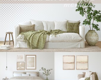 HOME IN TOSCANA wall & frame mockups | Adjustable frames | Blank wall | Interior mockup