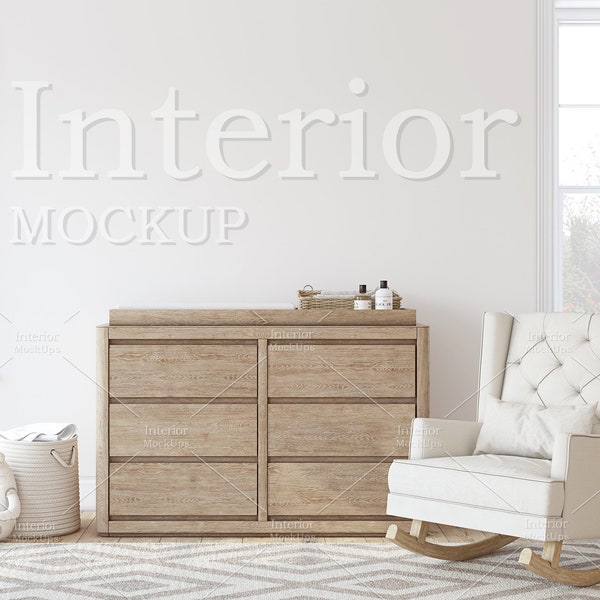 Modern nursery, Interior mockup, Frame mockup, Nursery mockup