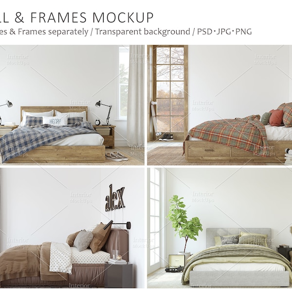 Teen room, Interior mockup, Frame mockup