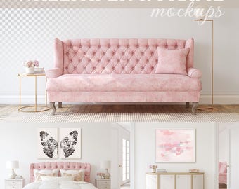 ROSIE&#39;S HOME wall & frame mockup | Adjustable frames | Blank wall | Interior mockup