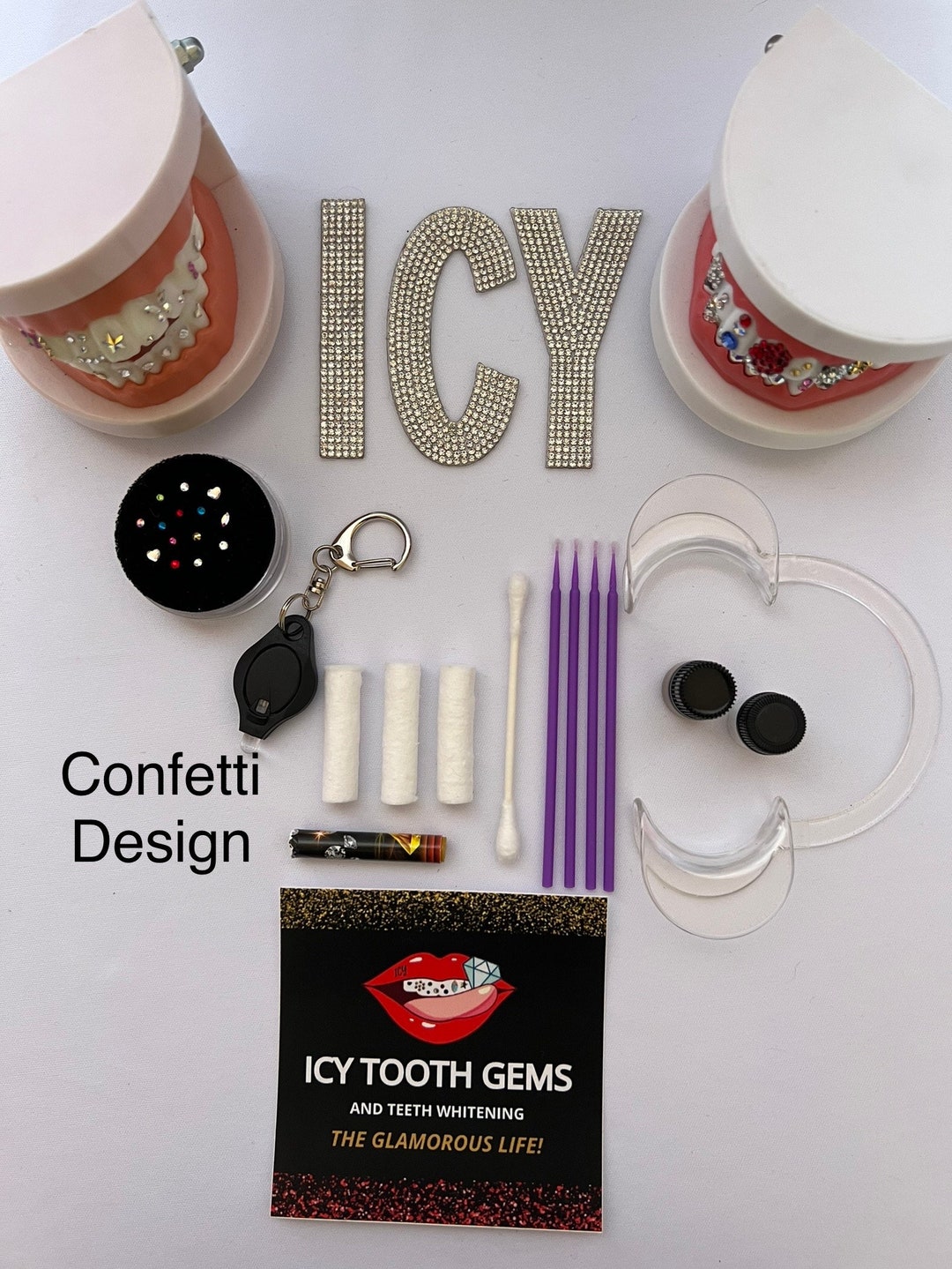 Tooth Gem Kit confetti Dental Adhesive Instructions UV Etsy
