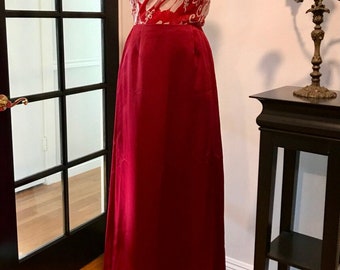 Vintage Nicole Miller Red Satin Ball Skirt