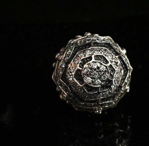 Sterling Silver Spider Web Cocktail Ring - image 1