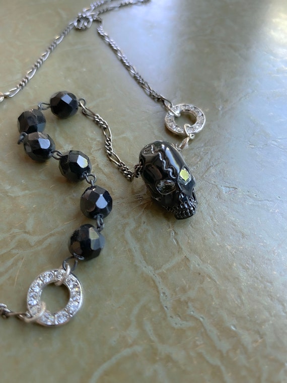 Gothic Skull Crystal Necklace - image 3