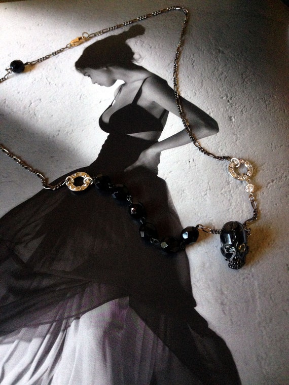 Gothic Skull Crystal Necklace