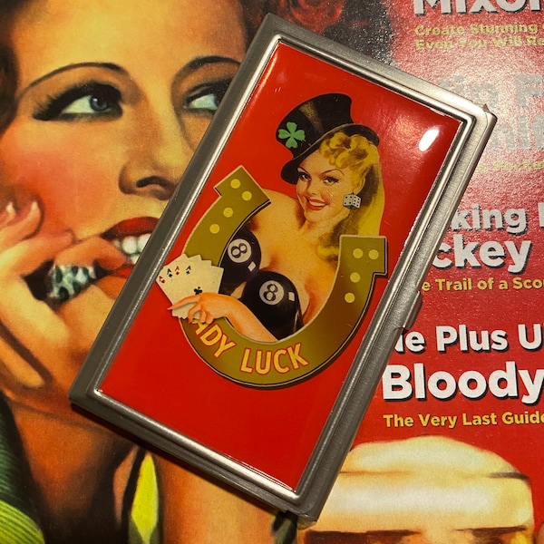 Lady Luck Business Card Case by Retro A Go - Go