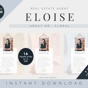 Realtor Farming Letter | About Me - Floral | Real Estate Marketing | Real Estate Branding | Real Estate Farming | Canva | DIGITAL