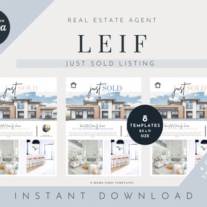 Modern Realtor Templates | Just Sold Listing | Real Estate Marketing | Canva Download | DIGITAL
