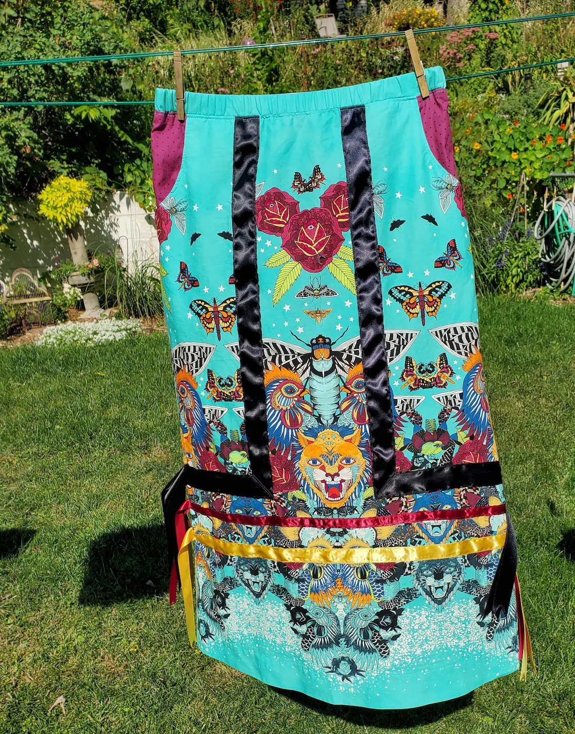 Native American Ribbon Skirt With Matching Bag Etsy