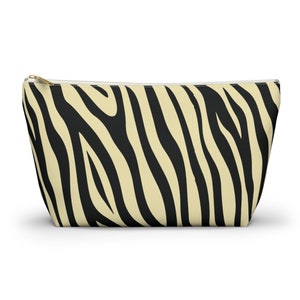 Yellow Zebra Makeup Bag, Cosmetic bag, Toiletry bag, Travel Makeup Bag, Fashion Gift, Gift for Her, Gift for Mom, Gift for Wife