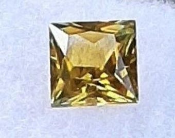 Faceted Yellow Montana Sapphire, Princess cut, .71 Ct, 4.75mm - A47-C