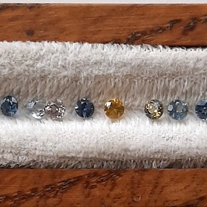 Faceted Montana Sapphire -  Color Montana Sapphire - Montana Sapphire - 1.63TCW - lot of 10 faceted Sapphires - 3mm stones - accents - B78-2