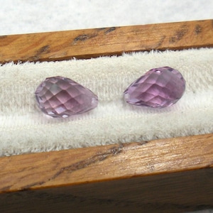 Faceted Amethyst Briolette -  Amethyst - Amethyst Briolettes - lot of 2 Briolettes - 11mm x 7mm - #A40-2