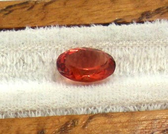 Faceted Red Oregon Sunstone, Oval, 7.25 x 10mm, 1.86 ct - B44-3