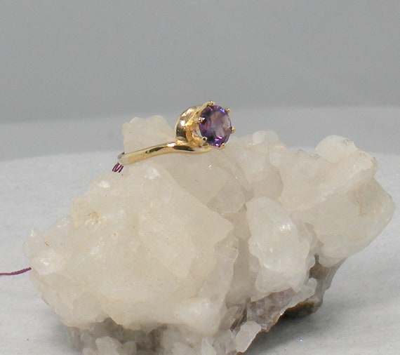 Purple Amethyst Ring - 14 kt Gold Ring - Amethyst… - image 7