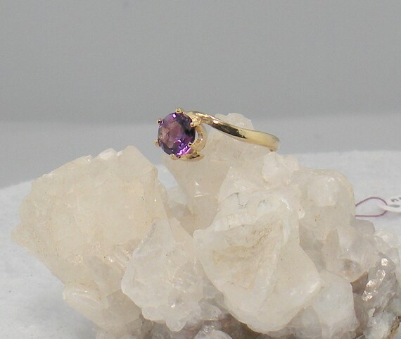 Purple Amethyst Ring - 14 kt Gold Ring - Amethyst… - image 3