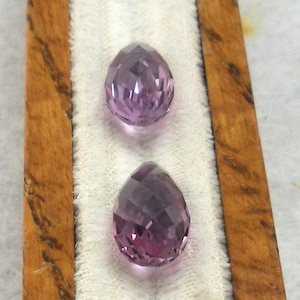 Faceted Amethyst Briolette -  Amethyst - Amethyst Briolettes - lot of 2 Briolettes - 16 x 9.5mm - 18.6 cts #D43-C