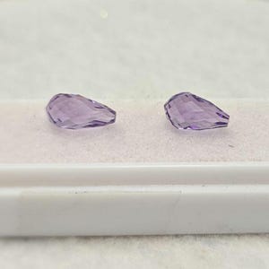 Faceted Amethyst Briolette -  Amethyst - Amethyst Briolettes - lot of 2 Briolettes - 11mm x 6mm - #B34-D