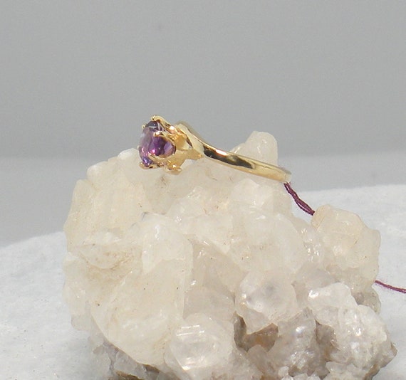 Purple Amethyst Ring - 14 kt Gold Ring - Amethyst… - image 5