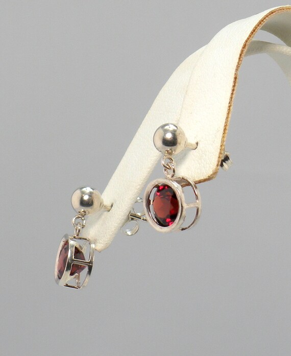 Garnet - red Garnet - Garnet Earrings - Garnet Da… - image 4