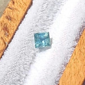 Faceted Montana Sapphire -  Blue / Green Montana Sapphire - Montana Sapphire - Princess cut Sapphire - .68Ct Sapphire - 4.5 mm - C12-2