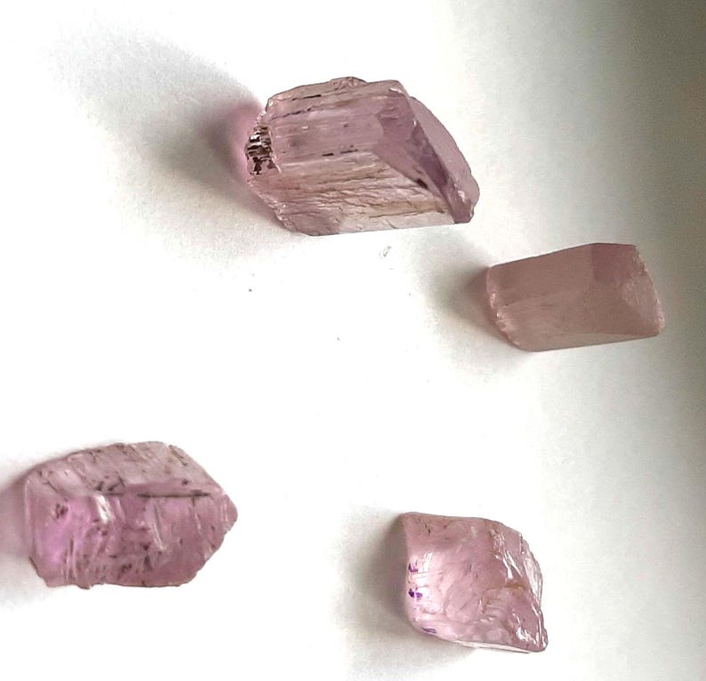 Pink Kunzite Rough, Lot of 4 stones, 54 TCW - #C16 image 3