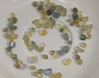Rough Montana Sapphires, 50+ cts, Light Color, Mid grade, 3 to 6 mm- C203+