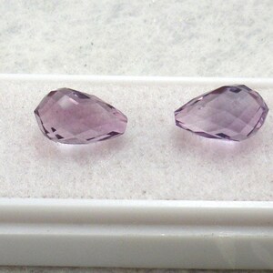 Faceted Amethyst Briolette -  Amethyst - Amethyst Briolettes - lot of 2 Briolettes - #C27-B - 11.5mm x 7mm