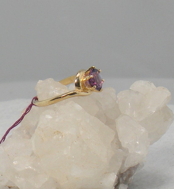 Purple Amethyst Ring - 14 kt Gold Ring - Amethyst… - image 8
