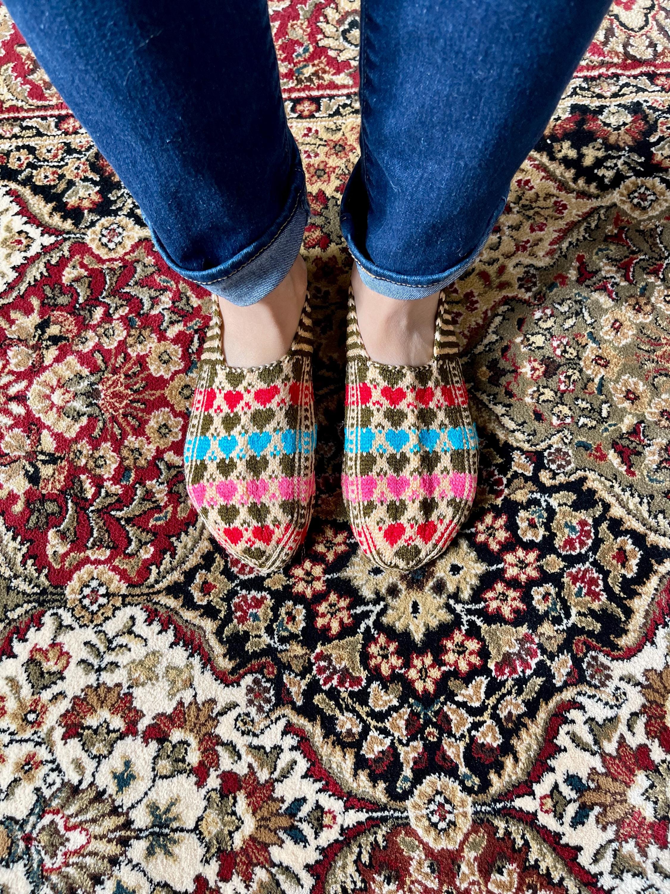 Women & Men(us 7 - 9, EU 37 - 40),ethnic Turkmen Handknit Slipper