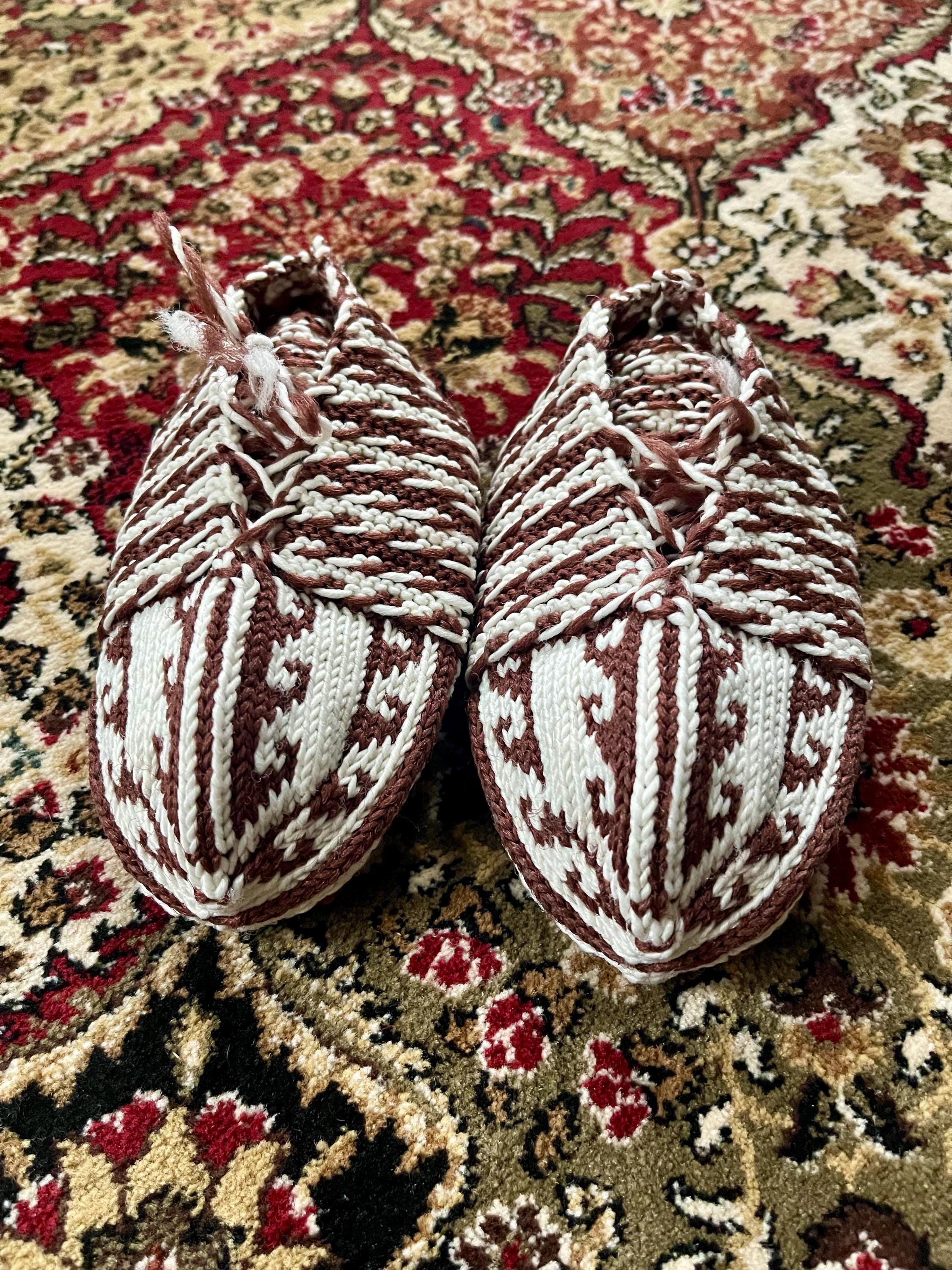 Women & Men(us 7 - 9, EU 37 - 40),ethnic Turkmen Handknit Slipper