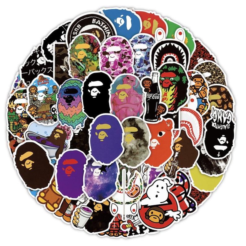 50 Pcs Japanese Anime Ape Stickers Collection Vinyl Waterproof Stickers ...