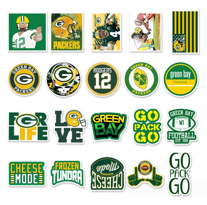 Football Packer Stickers Collection Vinyl Waterproof Stickers for Water