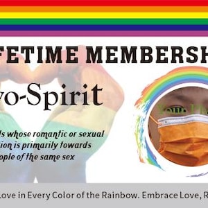 Tarjeta de membresía vitalicia Two-Spirit - Tarjeta Pride - Tarjeta de identidad LGBT personalizada con su foto - Regalo ideal para la comunidad Rainbow