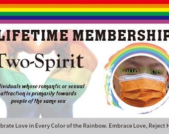Two-Spirit Lifetime Membership Card - Pride Card - Tailor Made LGBT Identity Card With Your Photo - Ideal Gift for the Rainbow Community