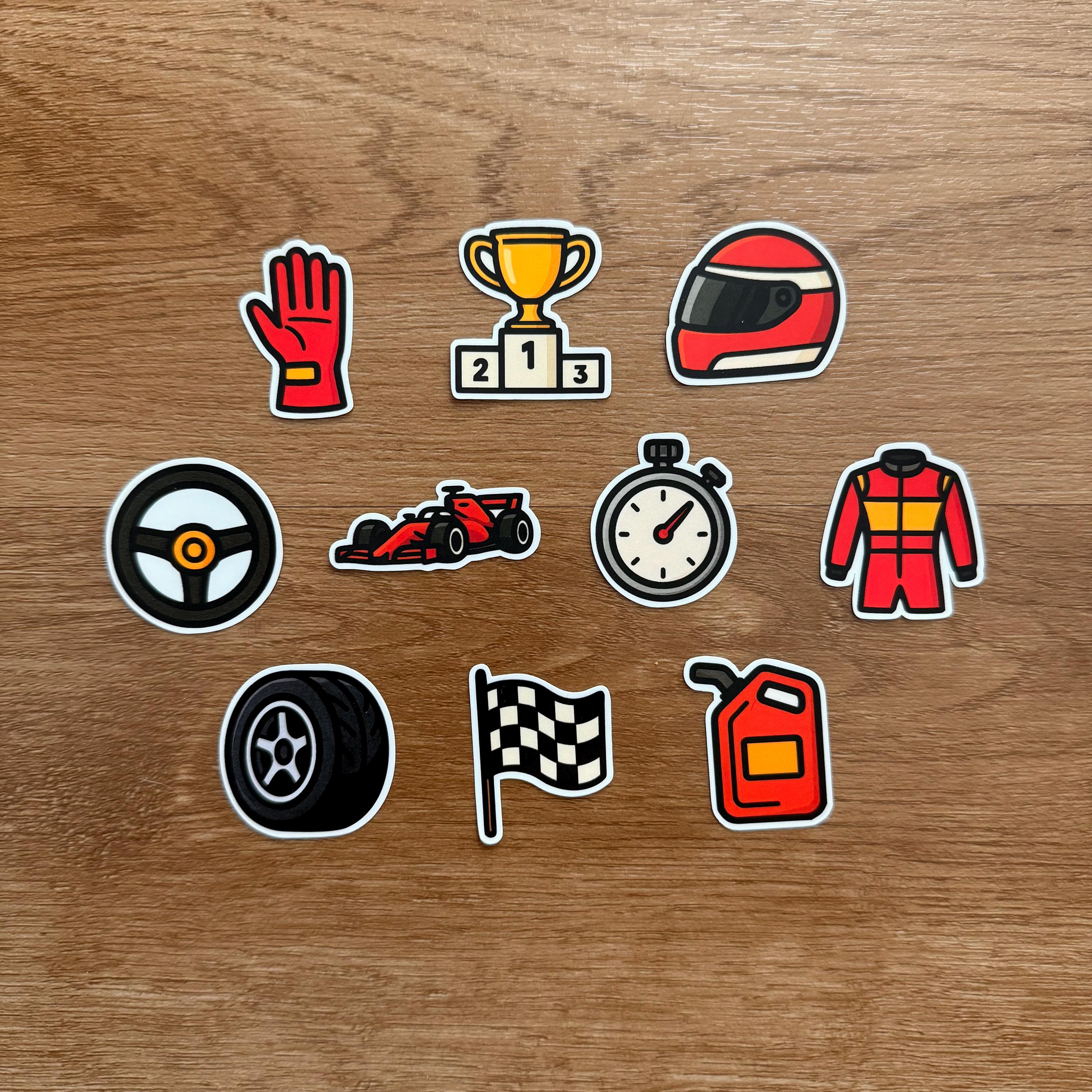Transparent Background Racing Sticker Pack Racing Sticker Pack - Set of 10 Die Cut Stickers - Etsy