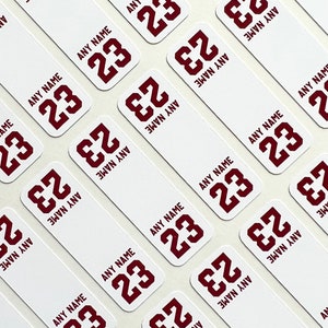 Autocollants pour cartes de sport (autocollants une touche 180 points/autocollants pour étuis magnétiques) Lot de 72 - Joueur/numéro personnalisé - Baseball, hockey, football, basketball