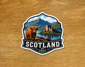 Scotland Travel Sticker - Matte Vinyl Die Cut Sticker
