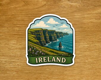 Ireland Travel Sticker - Matte Vinyl Die Cut Sticker