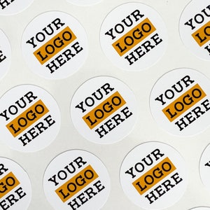 Personalisierte runde Aufkleber 1,5 &quot;- Pack mit 25 Stück - Passen Sie mit Ihrem Logo / Text an