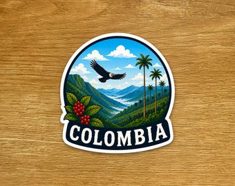 Colombia Travel Sticker - Matte Vinyl Die Cut Sticker