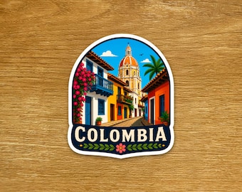 Colombia Travel Sticker - Matte Vinyl Die Cut Sticker