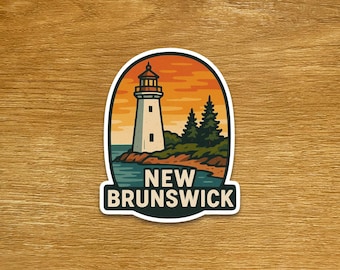 Adesivo de viagem para Nova Brunswick - Adesivo de vinil fosco recortado