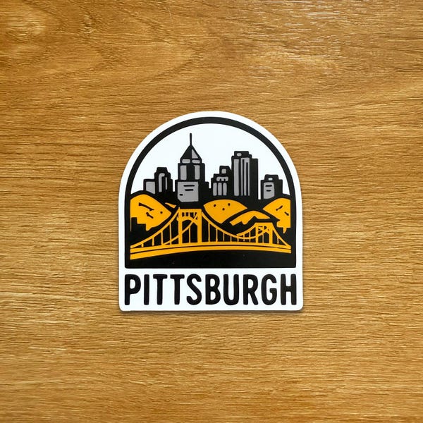 Pittsburgh Travel Sticker - Matte Vinyl Die Cut Sticker