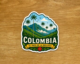 Colombia Travel Sticker - Matte Vinyl Die Cut Sticker