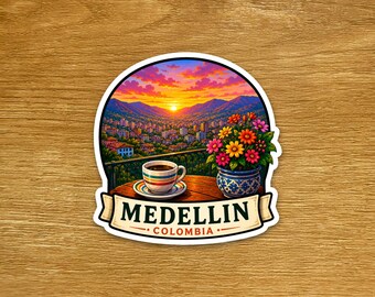 Colombia Medellin Travel Sticker - Matte Vinyl Die Cut Sticker